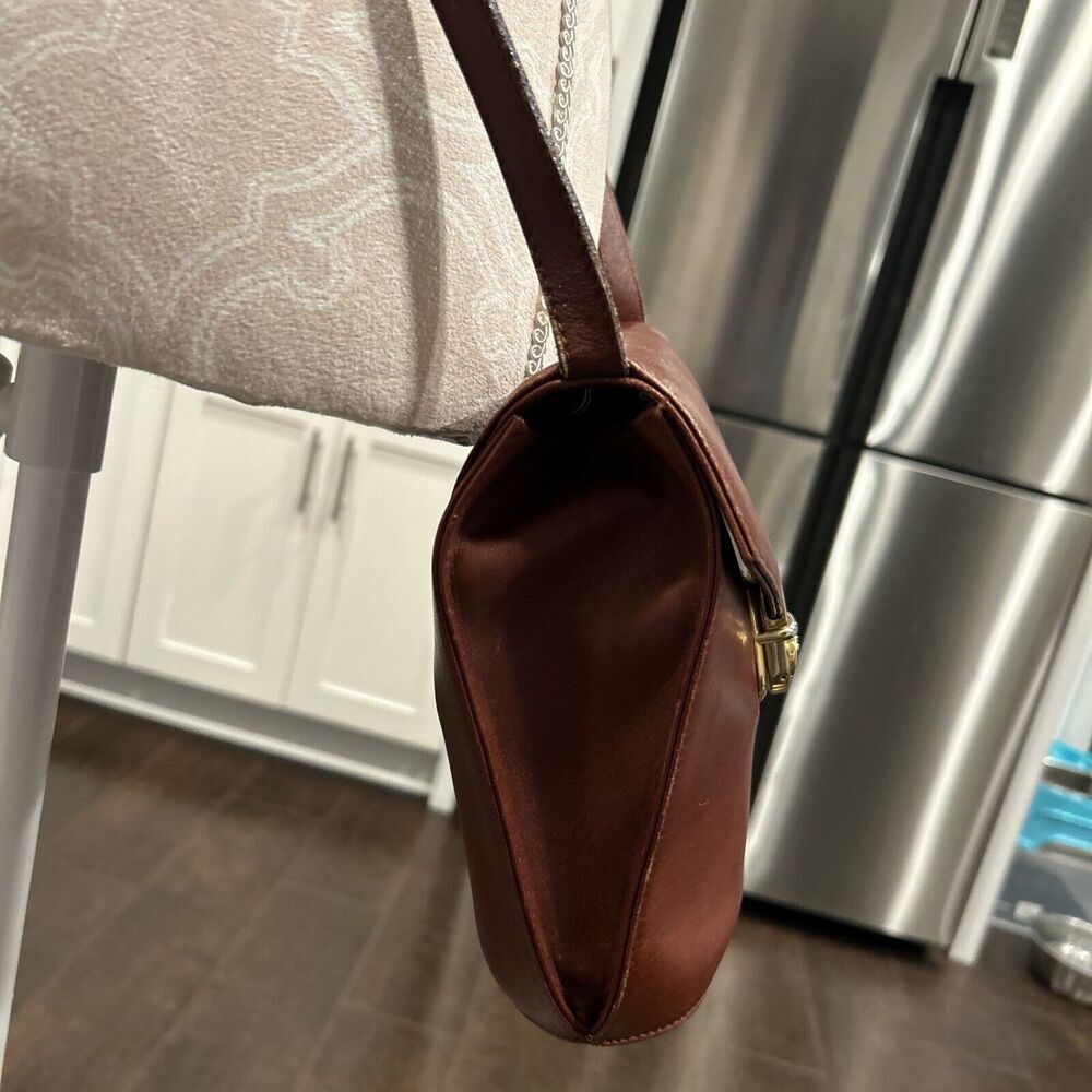 Cole Haan Brown Crossbody Bag Bucket Flap Clasp Limited Edition - Picture 7 of 16